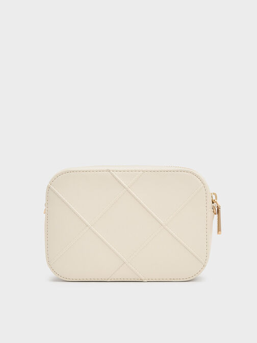 Eleni Quilted Zip Crossbody Bag, Cream, hi-res