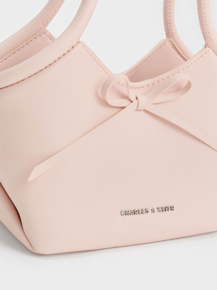 Hazel Bow Tubular Top Handle Bag, Soft Pink, hi-res