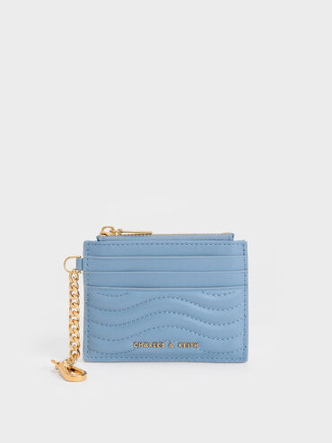 กระเป๋าใส่บัตรดีไซน์ลายคลื่นรุ่น Aubrielle, สีฟ้าอ่อน, hi-res