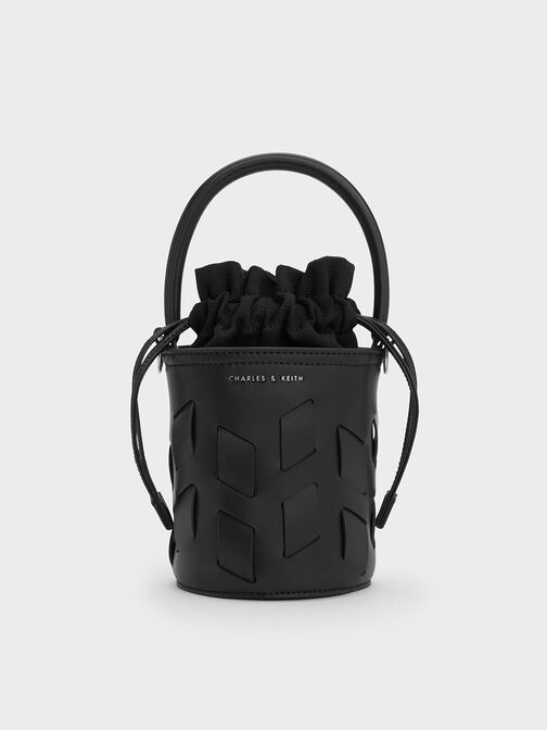 Canvas Panelled Bucket Bag, , hi-res