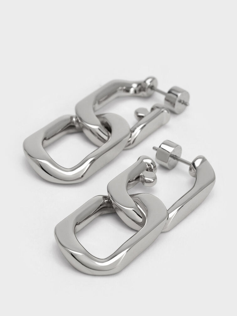 Gabine Chain-Link Drop Earrings, สีเงิน, hi-res