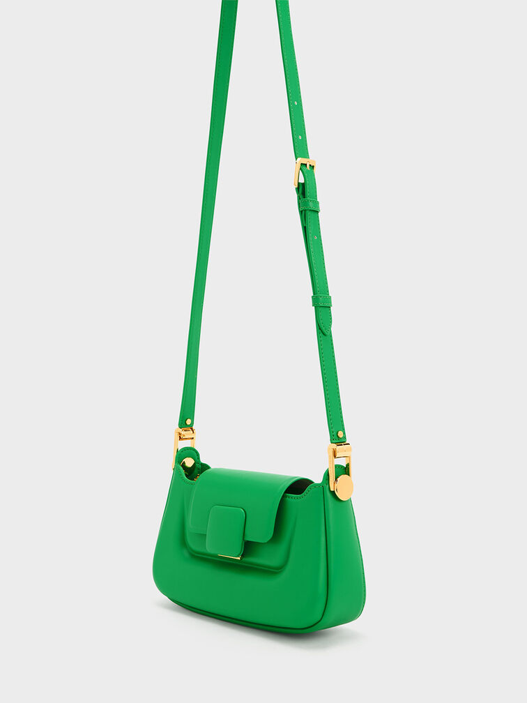 Koa Push-Lock Top Handle Bag, สีเขียว, hi-res