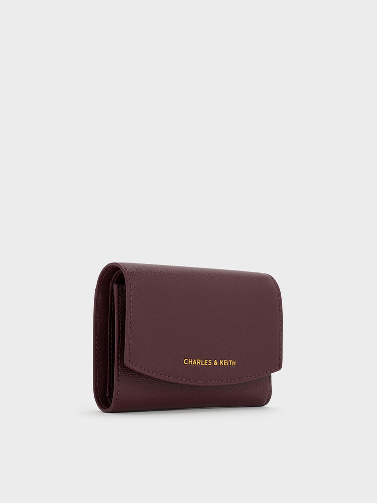 กระเป๋าสตางค์ดีไซน์ที่ปิดด้านหน้าทรงโค้งรุ่น Briony, Wineberry Red, hi-res