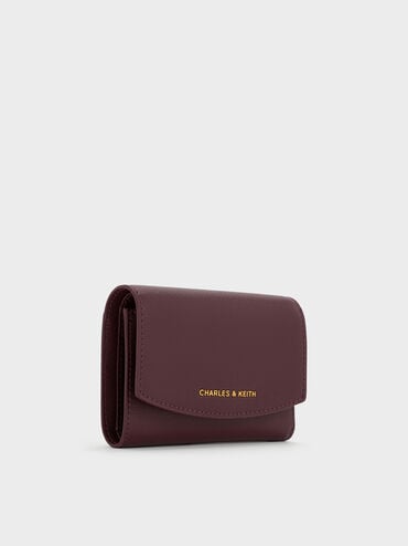 กระเป๋าสตางค์ดีไซน์ที่ปิดด้านหน้าทรงโค้งรุ่น Briony, Wineberry Red, hi-res