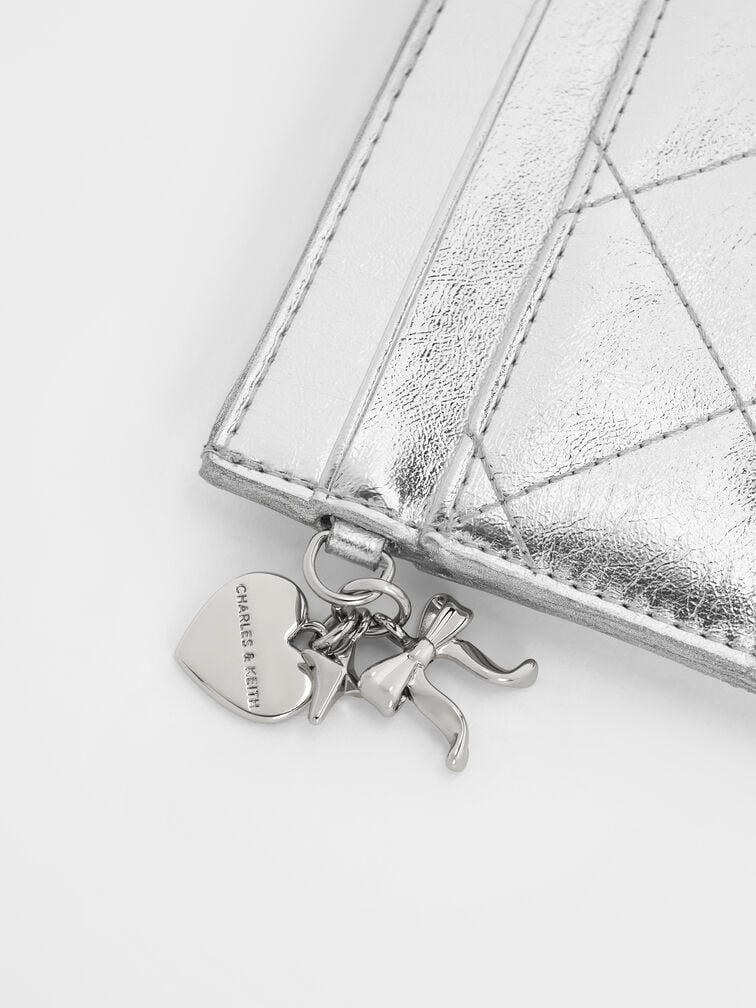 Arrietty Quilted Card Holder, Silver, hi-res