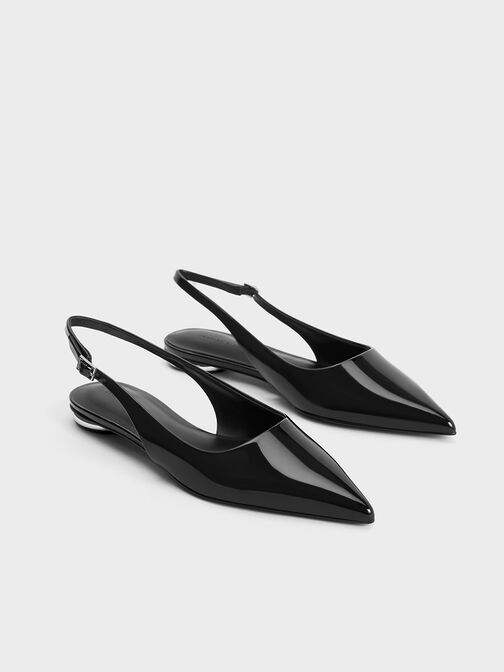 Patent Pointed-Toe Slingback Flats, , hi-res