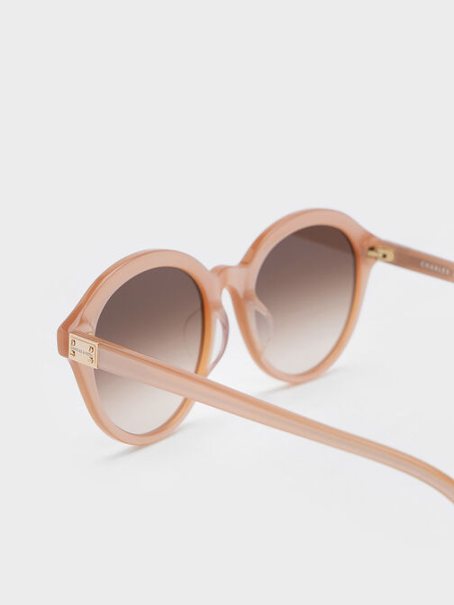 Recycled Acetate Round Cat-Eye Sunglasses, , hi-res