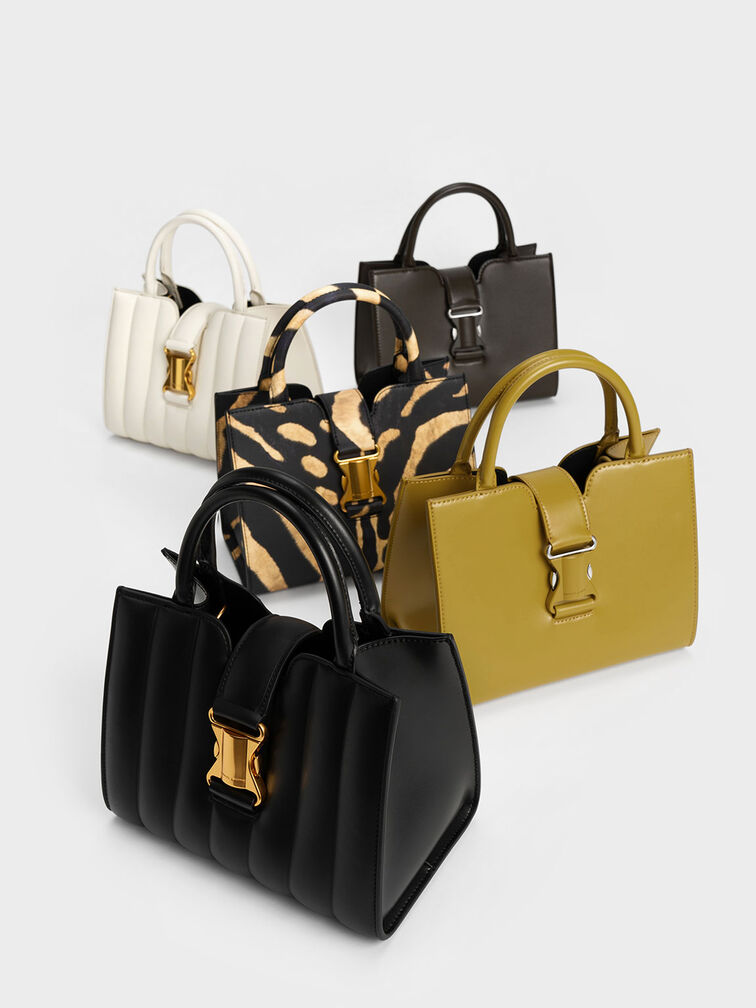 Ivy Animal Print Metallic Buckle Tote, , hi-res
