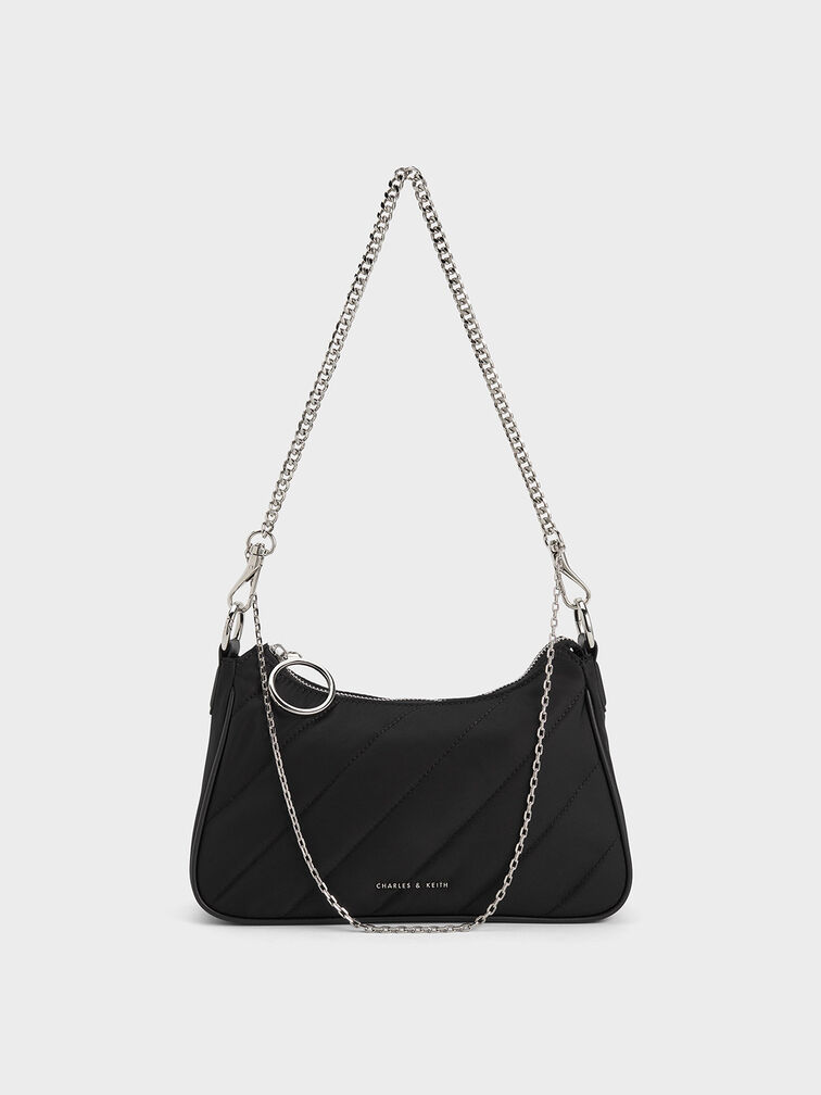 Philomena Nylon Puffy Chain-Strap Crossbody Bag, , hi-res