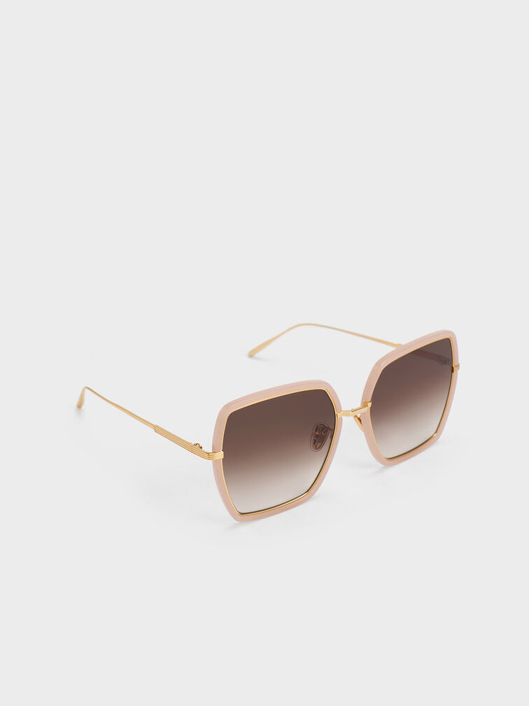 Oversized Square Butterfly Sunglasses, , hi-res