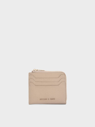 Small Zip Pouch, Beige, hi-res