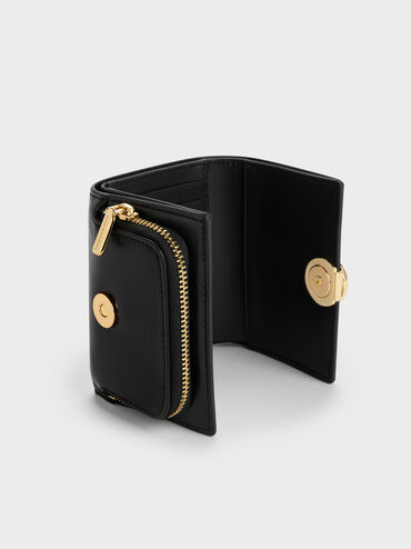 กระเป๋าสตางค์ใบสั้นรุ่น Behn, สีดำ, hi-res