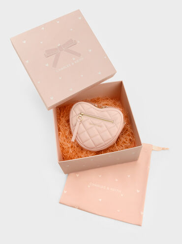 Paffuto Quilted Heart Crossbody Bag, Soft Pink, hi-res