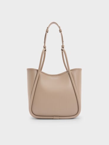 กระเป๋าโท้ทขนาดมินิดีไซน์ขอบรุ่น Lyla, สีโทป, hi-res