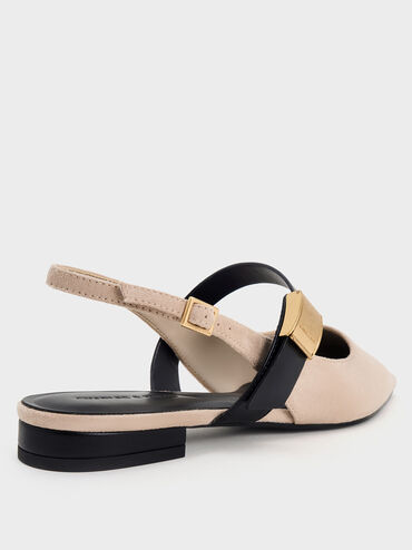 Yvette Textured Pointed-Toe Mary Jane Flats, Nude, hi-res