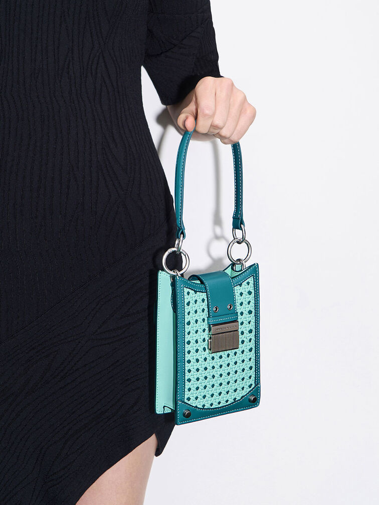 Winslet Belted Woven Phone Pouch, , hi-res