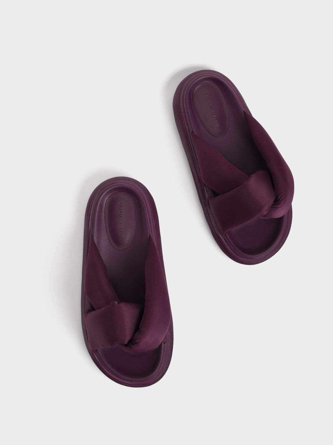 Odessa Nylon Round-Toe Slide Sandals, Purple, hi-res