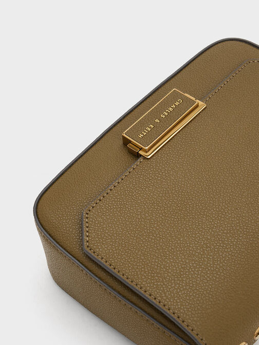 Sue Chain-Strap Shoulder Bag, Khaki, hi-res