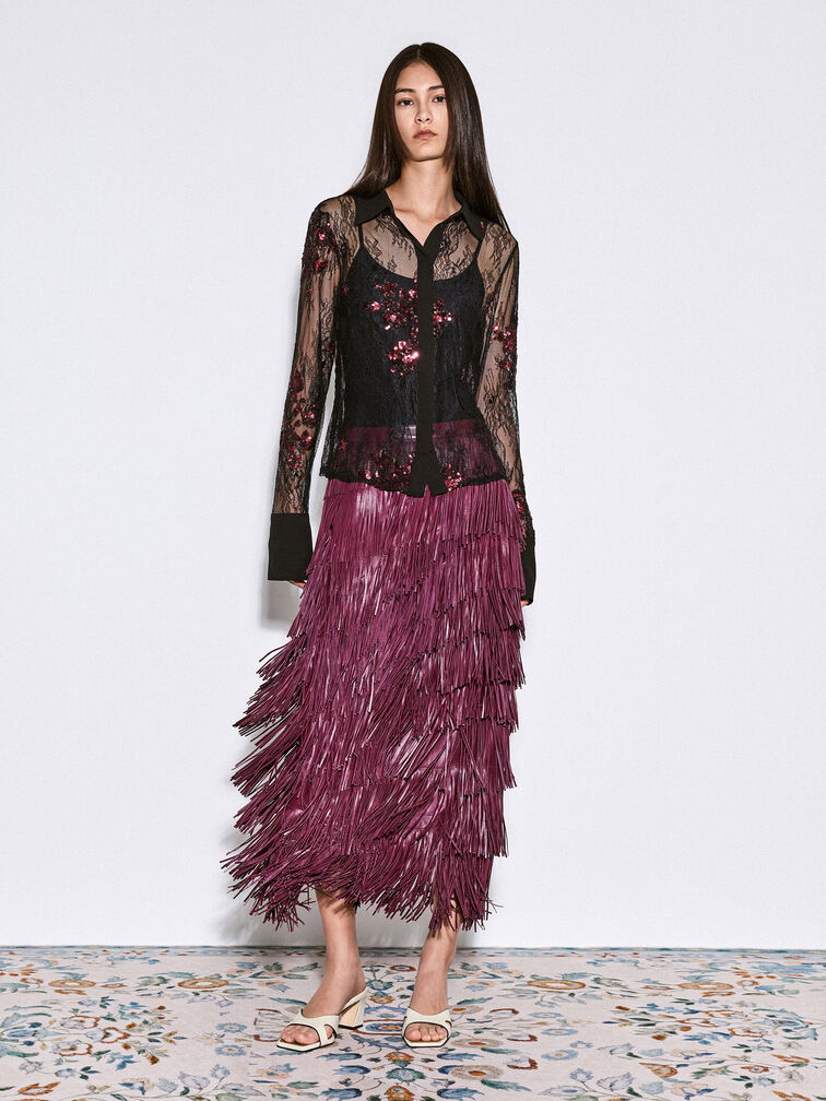 รองเท้าส้นสูงแบบเปิดส้นหัวรองเท้าแบบเหลี่ยมดีเทลคัตเอาท์, สีชอล์ค, hi-res