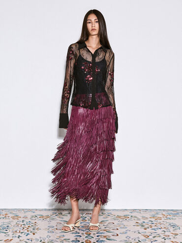 รองเท้าส้นสูงแบบเปิดส้นหัวรองเท้าแบบเหลี่ยมดีเทลคัตเอาท์, สีชอล์ค, hi-res