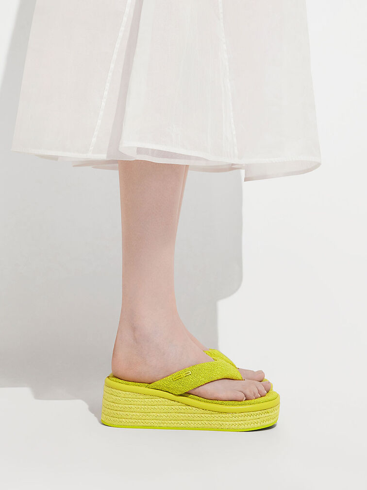 Woven Espadrille Thong Sandals, , hi-res