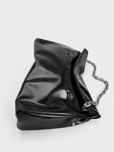 Andromeda Chunky-Chain Trapeze XL Tote Bag, Noir, hi-res