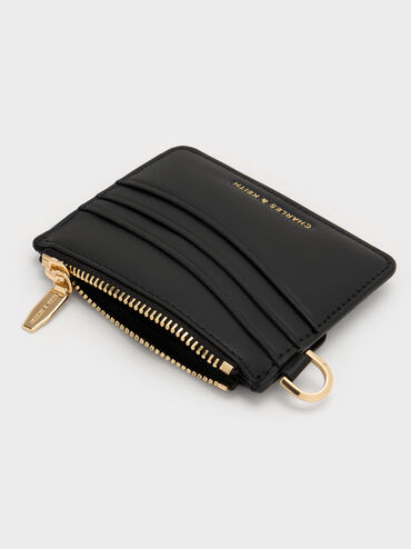 Agatha Chain-Accent Wristlet Card Holder, Black, hi-res