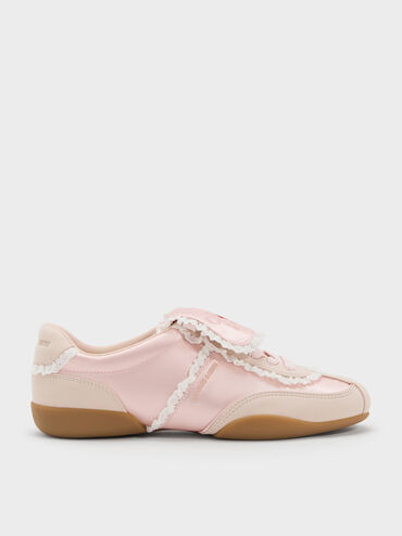 Louise Lace-Trim Sneakers, Light Pink, hi-res