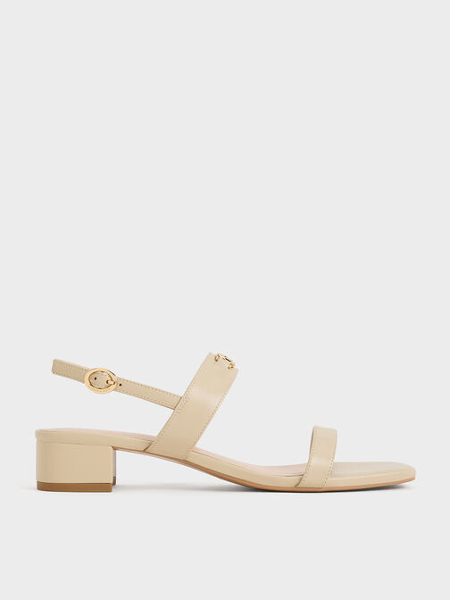 Trifina Metallic-Accent Slingback Sandals, Taupe, hi-res