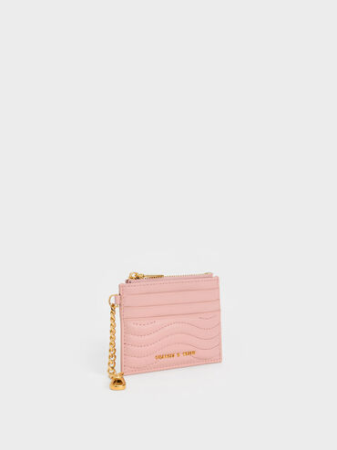 กระเป๋าใส่บัตรดีไซน์ลายคลื่นรุ่น Aubrielle, สีชมพูอ่อน, hi-res