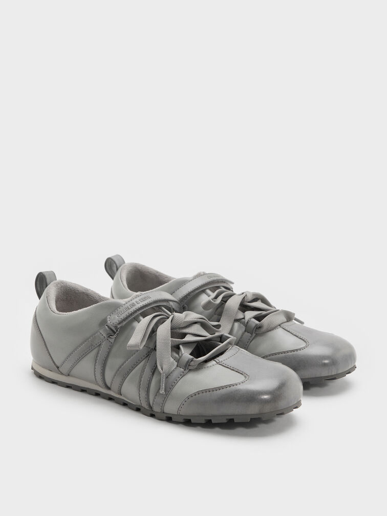 Silko Burnished Mary Jane Sneakers, Light Grey, hi-res