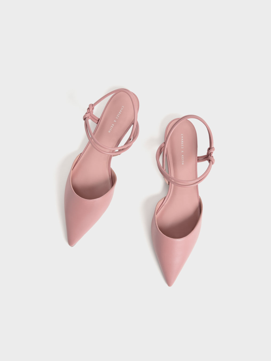 Knotted Ankle-Strap Ballerina Flats, Pink, hi-res