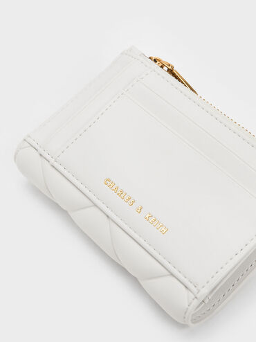 Gemma Quilted Card Holder, สีขาว, hi-res