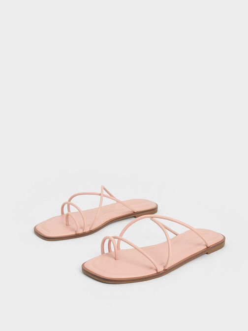 Meadow Strappy Toe-Ring Sandals, สีนู้ด, hi-res