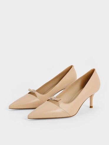 Buckle-Strap Pointed-Toe Pumps, , hi-res
