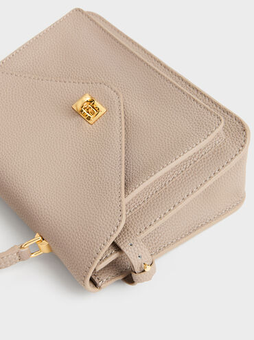 Mini Chance Turn-Lock Crossbody Bag, Taupe, hi-res