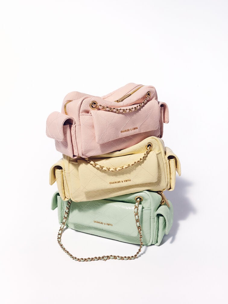 Duo Quilted Crossbody Bag, Mint Green, hi-res