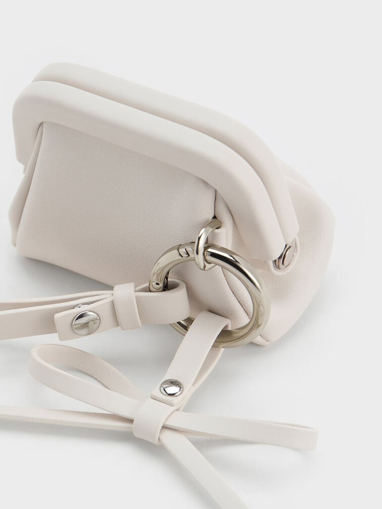 Bow Micro Bag Charm, Meringue White, hi-res