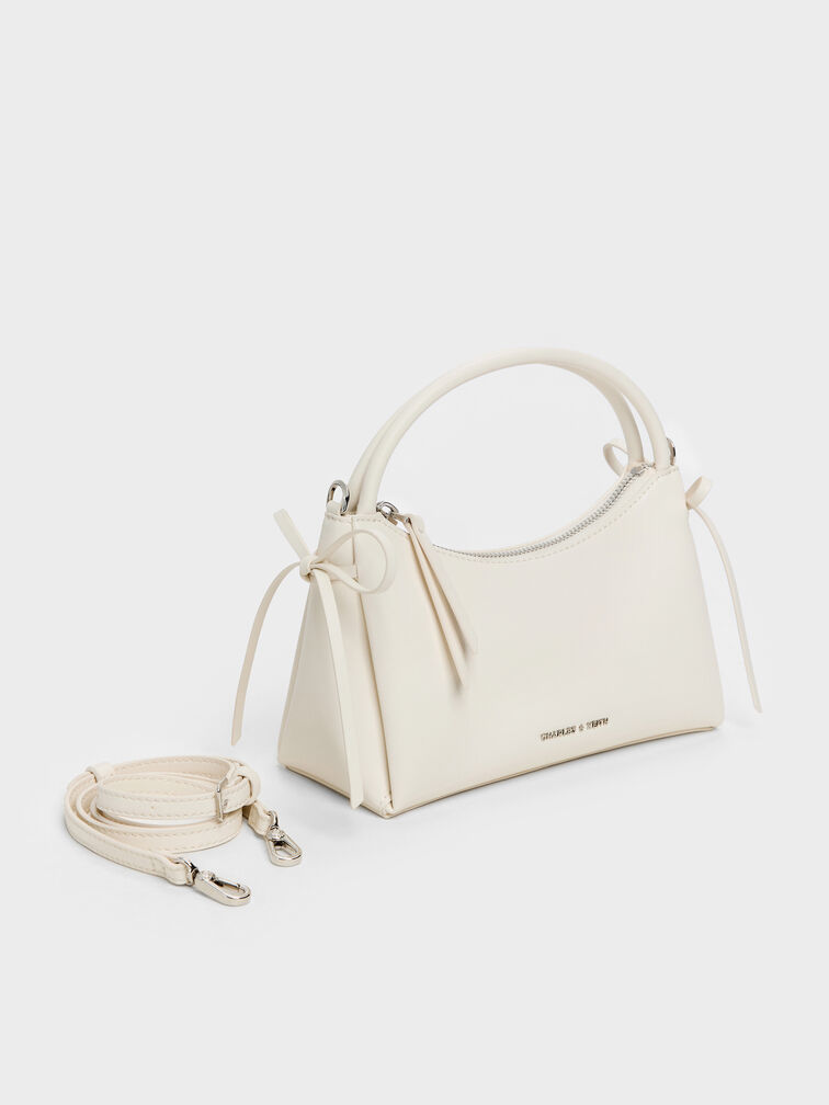 Hazel Bow Top Handle Bag, Cream, hi-res