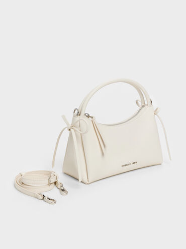 Hazel Bow Top Handle Bag, Cream, hi-res