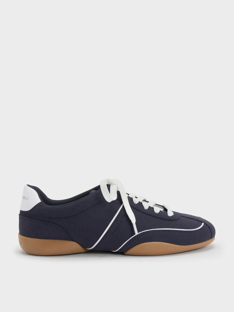 Louise Contrast-Trim Sneakers, Dark Blue, hi-res