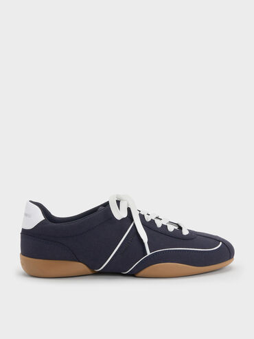 Louise Contrast-Trim Sneakers, Dark Blue, hi-res