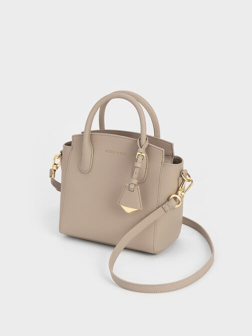 Harper Structured Top Handle Bag, Taupe, hi-res