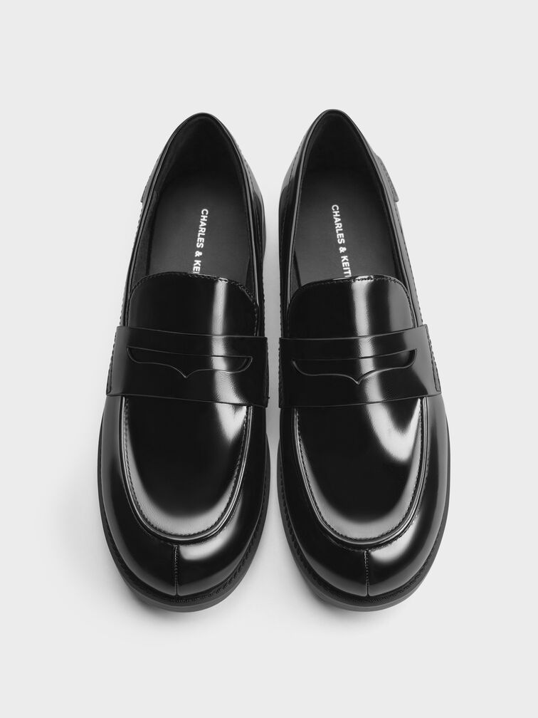 Arven Penny Loafers, Black Boxed, hi-res