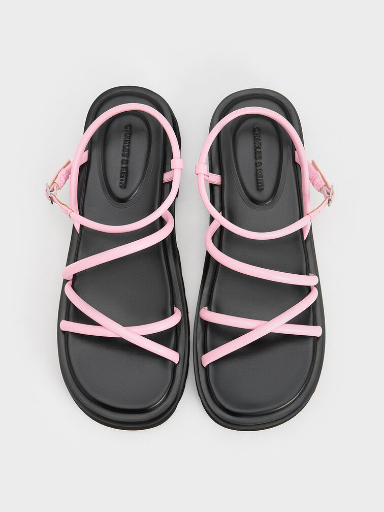 Tubular Strap Sandals, Pink, hi-res