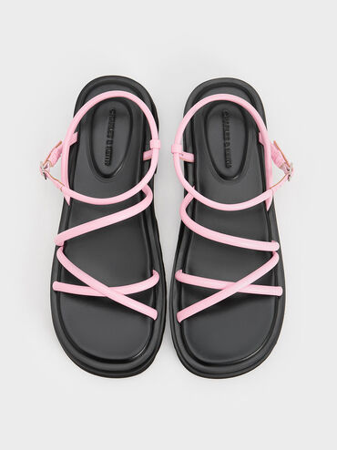 Tubular Strap Sandals, Pink, hi-res