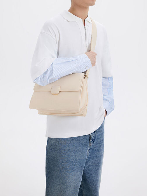 Koa Nylon Crossbody Bag, สีเบจ, hi-res