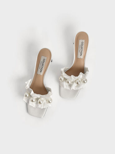 The Bridal Collection: Blythe Bead-Embellished Satin Mules, , hi-res