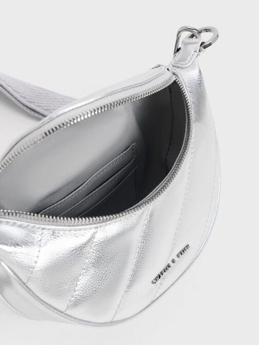 Philomena Crinkle-Effect Half-Moon Crossbody Bag, , hi-res