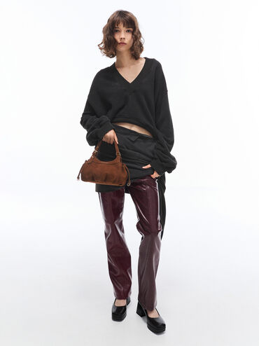 Mini Lillith Drawstring Bucket Bag, Pecan Brown, hi-res